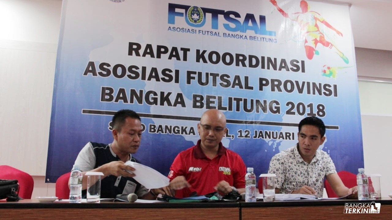 Asosiasi Futsal Provinsi (AFP) Bangka Belitung (Babel) menggelar Rapat Koordinasi dalam rangka menyampaikan Program Kegiatan AFP Babel tahun 2019, di Sahid Hotel Bangka Pangkalpinang, Sabtu, (12/01/2019).