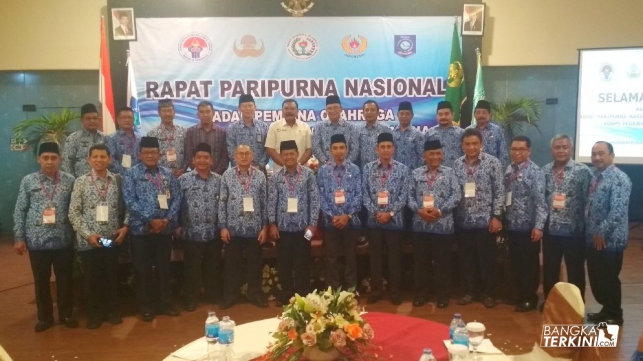 Pengurus Pusat Badan Pembina Olahraga Korps Pegawai Republik Indonesia (PP Bapor Korpri), menggelar Rapat Paripurna Nasional Bapor Korpri, di Hotel Puncak, Kota Pangkalpinang, Kamis (01/11/2018).