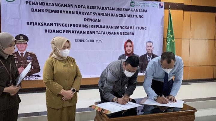 Bank Pembiayaan Rakyat Syariah (BPRS) Bangka Belitung (Babel) MoU Dengan Kejati, Terkait Penyelesaian Kredit Macet Nasabah.