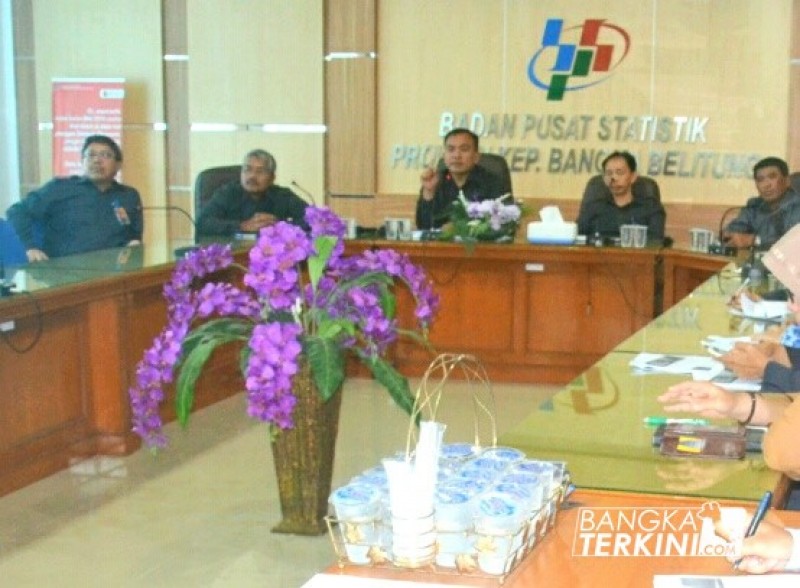 Konferensi pers di Ruang Pertemuan BPS Provinsi Kepulauan Bangka Belitung