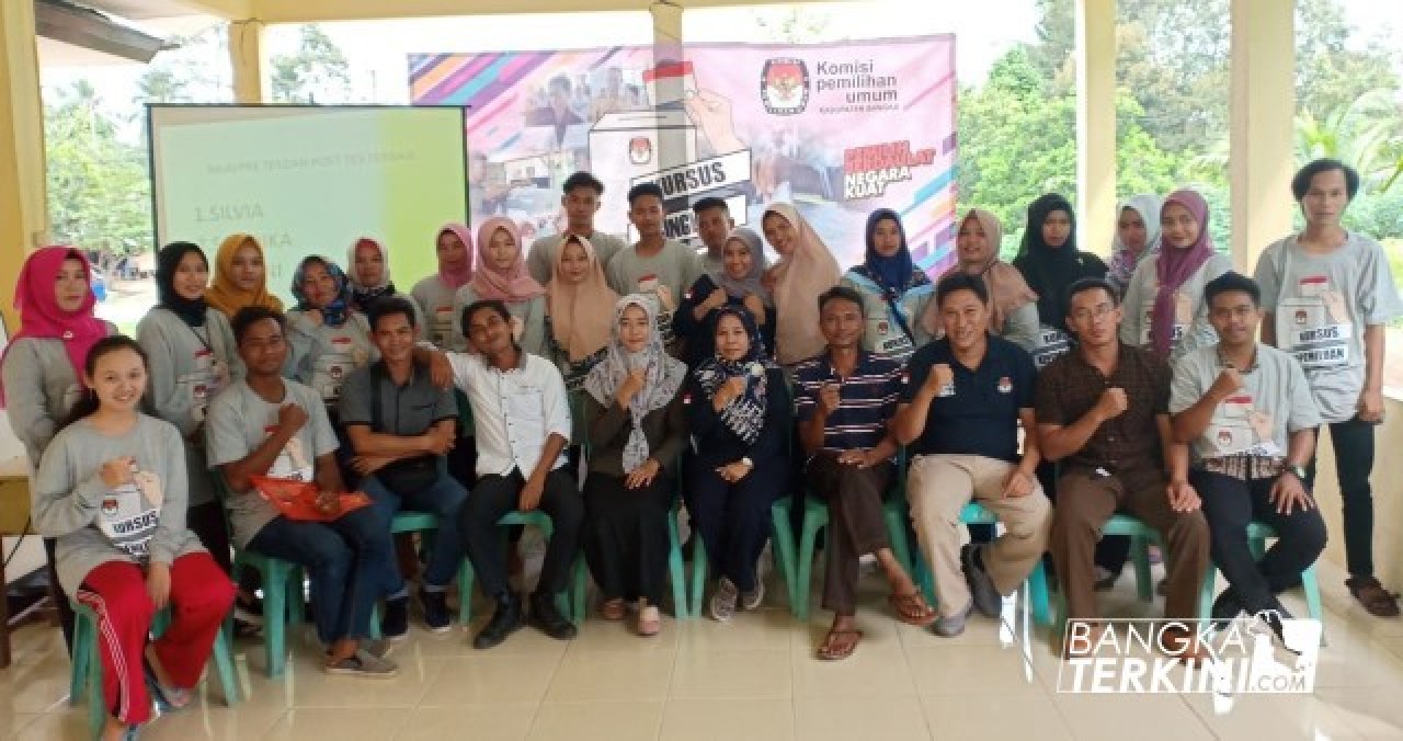 Komisi Pemilihan Umum (KPU) Kabupaten Bangka kembali mengadakan Kursus Singkat Kepemiluan, di Kecamatan Riau Silip, Minggu (14/10/2018).