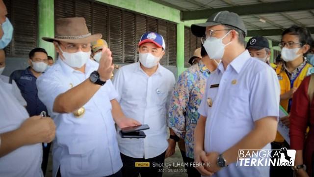 Gubernur Erzaldi dan Bupati Algafry Survei Lokasi Relokasi Alur Sungai Kurau Bangka Tengah