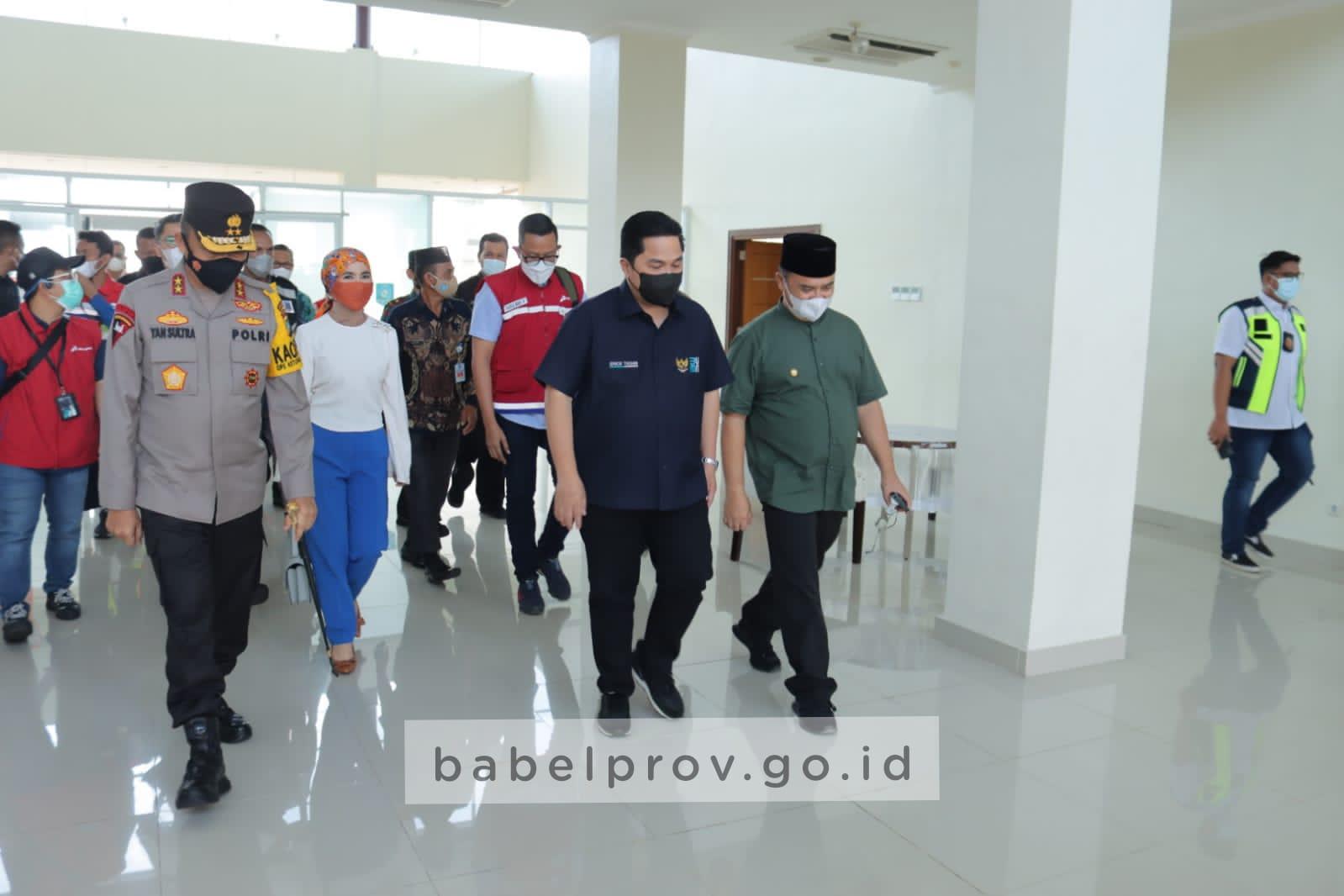 Gubernur Sambut Kedatangan Menteri Erick Thohir di Bangka Belitung