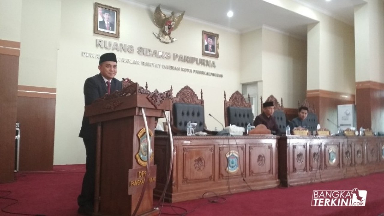 Walikota terpilih Maulan Aklil ikut serta dalam rapat Paripurna ke 27 masa persidangan III Tahun 2018, oleh DPRD Pangkalpinang, Rabu (01/08/2018).