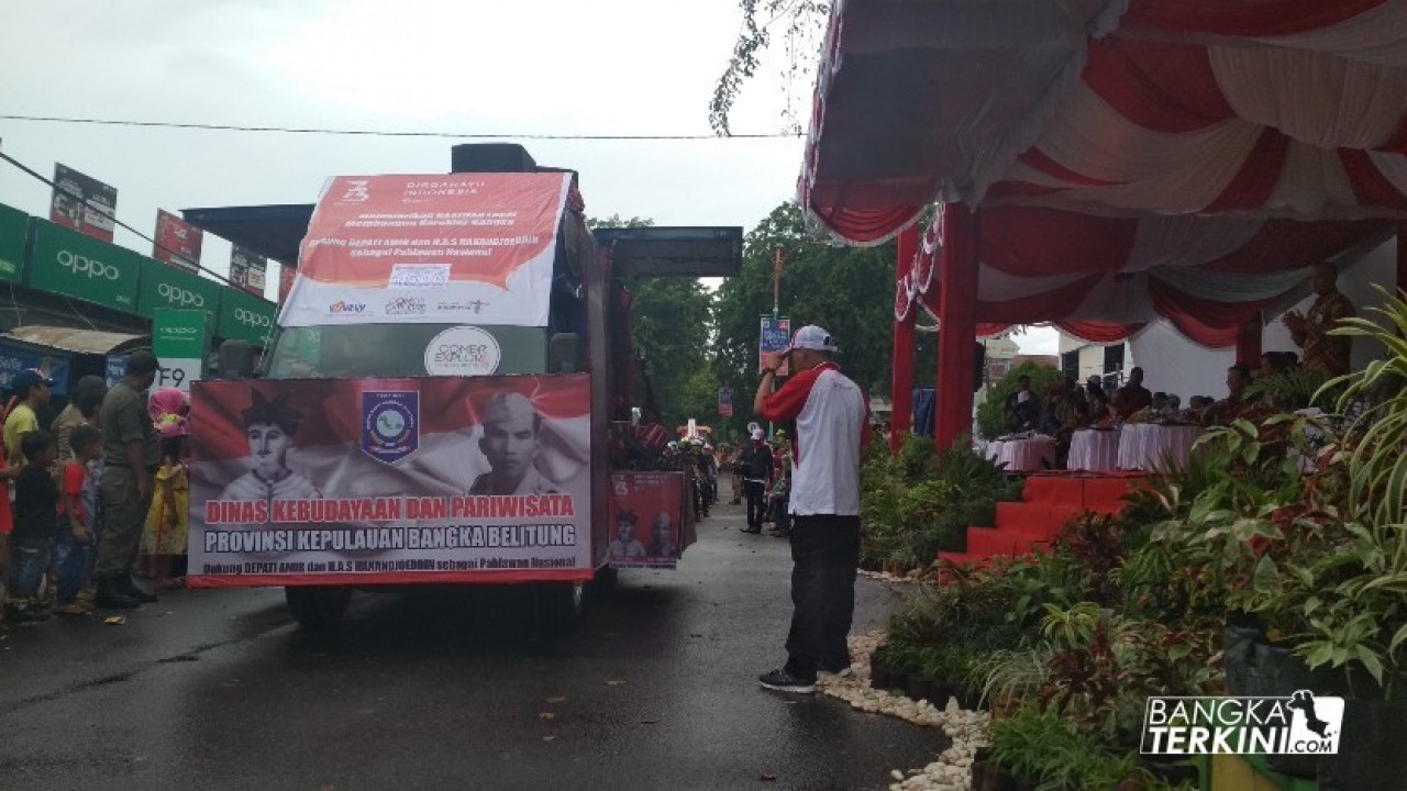 Meriahkan HUT RI ke 73 pada hari ke 2, sebanyak 170 peserta mengikuti Karnaval Kendaraan Hias oleh Pemerintah Provinsi Bangka Belitung, Minggu (02/09/2018).