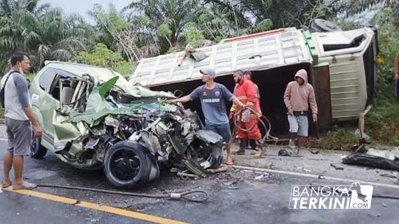 Kecelakaan Maut di Desa Kurau Timur. (Ilham Bangka Belitung Terkini)
