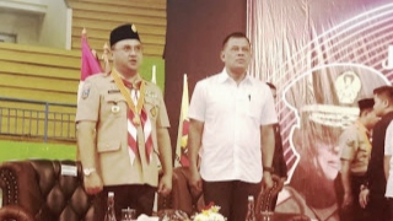 Mantan panglima TNI Jenderal (Purn) Gatot Nurmantyo ceramah kebangsaan di hadapan ribuan kader Pramuka di GOR Sahabuddin Pangkalpinang, Kepulauan Bangka Belitung, Sabtu (12/10/2019).