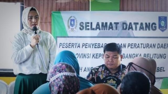 Ketua Komisi I DPRD Babel, Hellyana Sosialisasikan Perda Nomor 2 Tahun 2015 Tentang Kawasan Tanpa Rokok di Tanjung Pendam