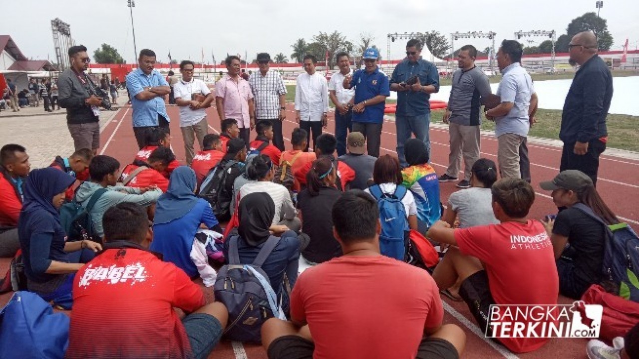 Sebanyak 10 Anggota DPRD Babel Komisi IV, kunjungi atlet kontingen Babel di Bengkulu, Sabtu (02/11/2019).