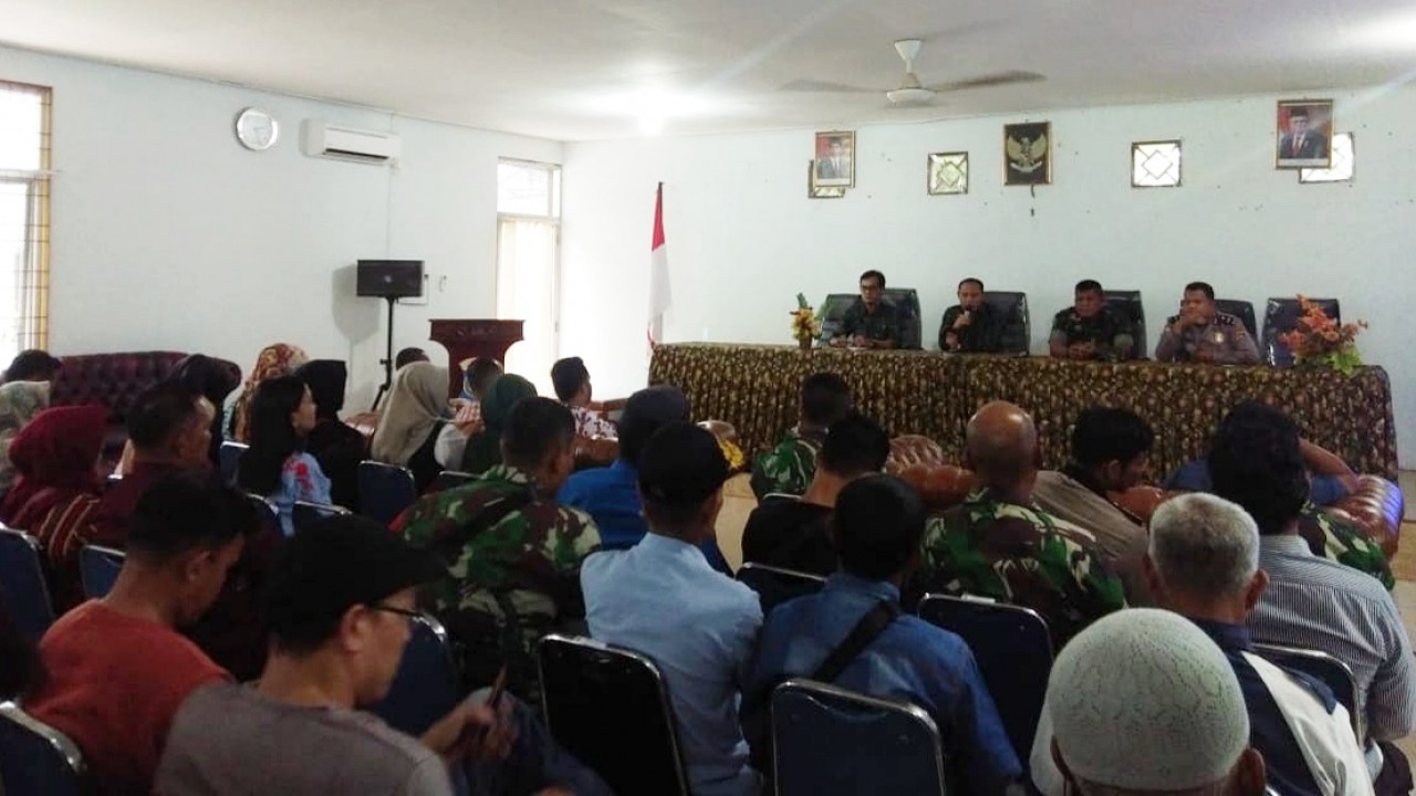 Kecamatan Bukit Intan Menggelar Rapat Koordinasi dalam upaya penguatan peningkatan keamanan dan ketertiban umum dan masyarakat di wilayahnya, Kamis (26/12/2019).