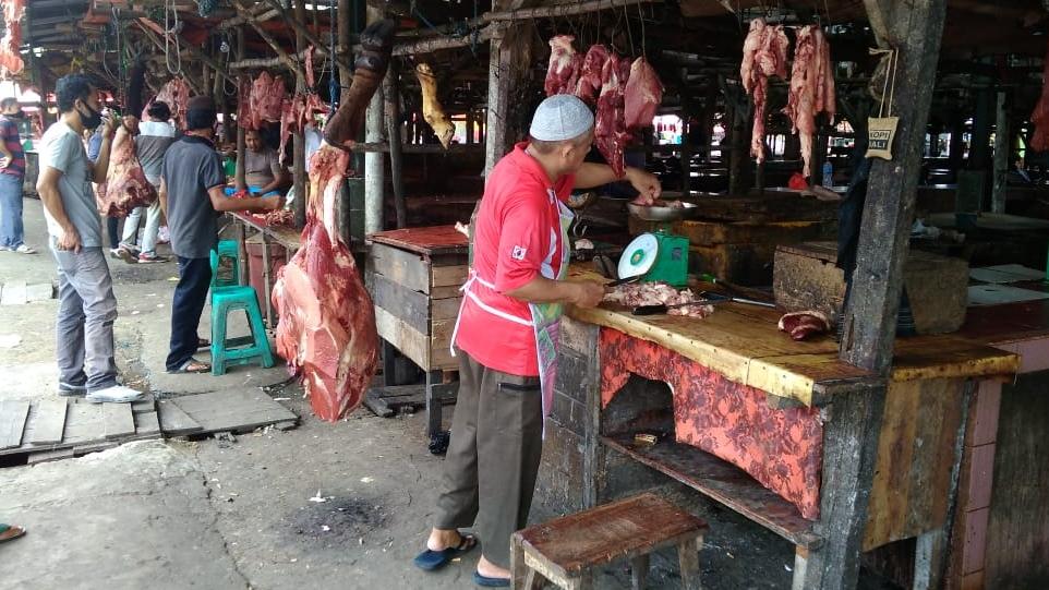 Suasana sepi di Pasar Daging Pangkalpinang
