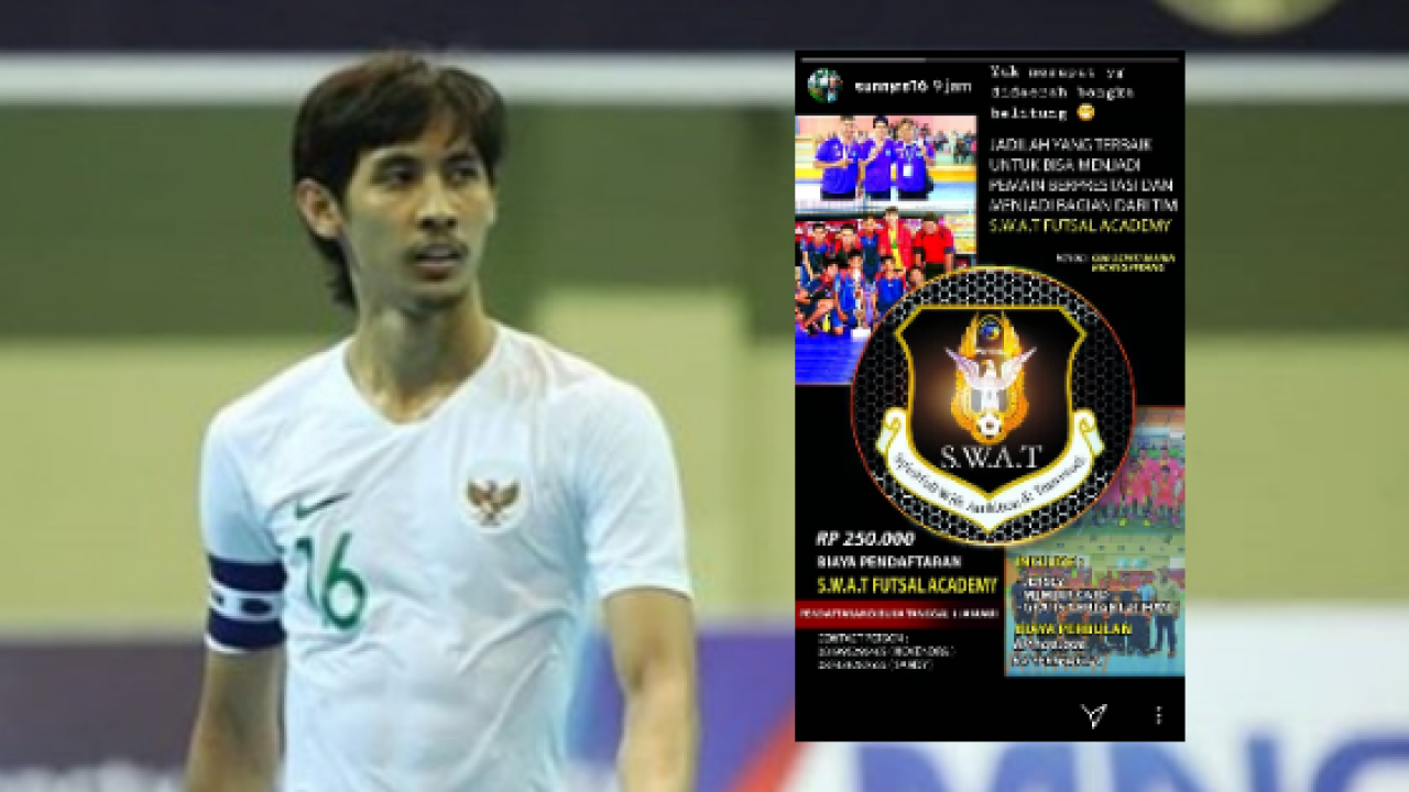 akun Instagram @sunnyrs16 support SWAT Futsal Academy Bangka Belitung