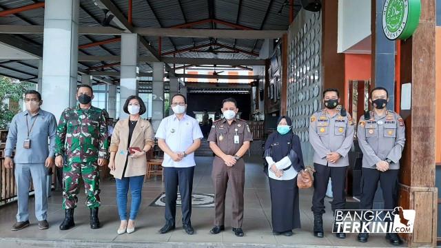 Pemkab Bangka Tengah Koordinasi Penerapan PPKM level III di Aula Kelurahan Dul kecamatan Pangkalan Baru, Rabu (28/07/2021).