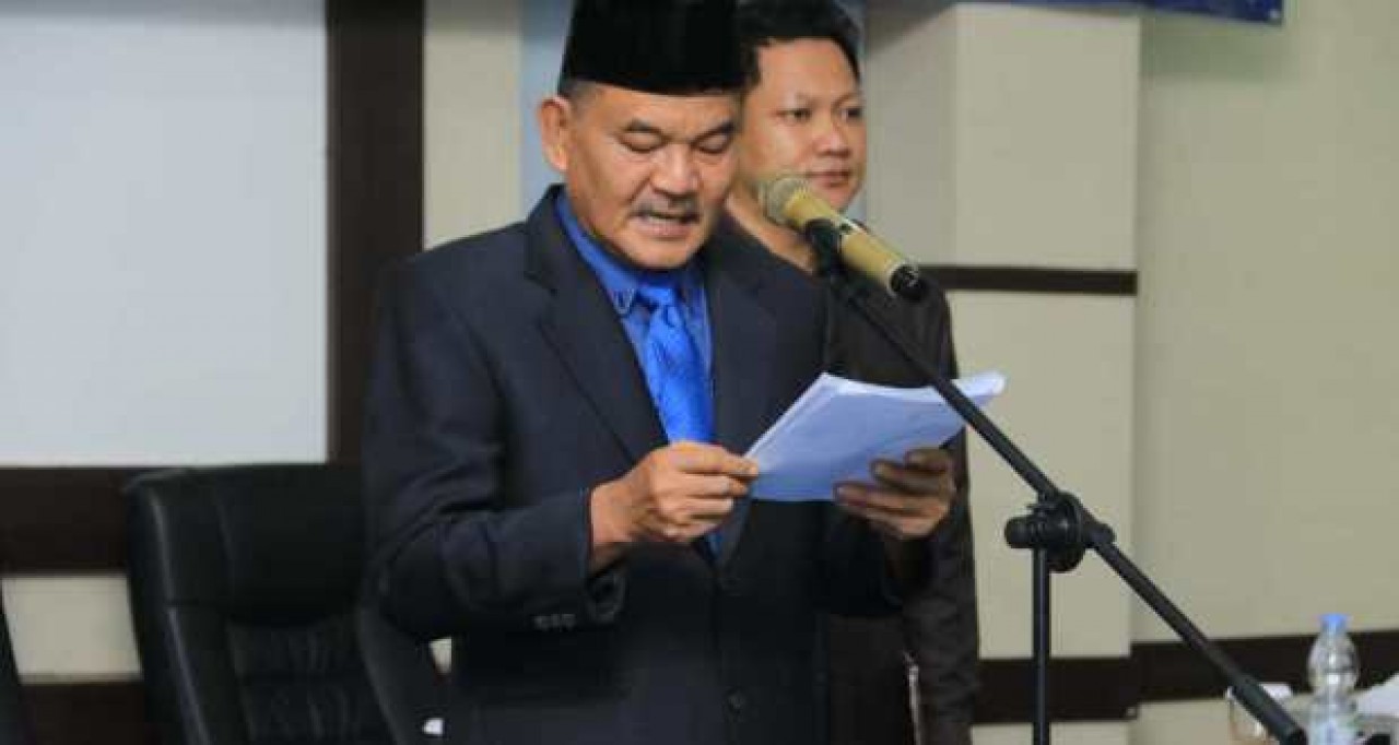 Wakil Walikota Pangkalpinang, M. Sopian bacakan amanat Kemendikbud RI saat Upacara Hari Pendidikan Nasional 2019, di Gedung OR Walikota Pangkalpinang, Kamis (02/05/2019).