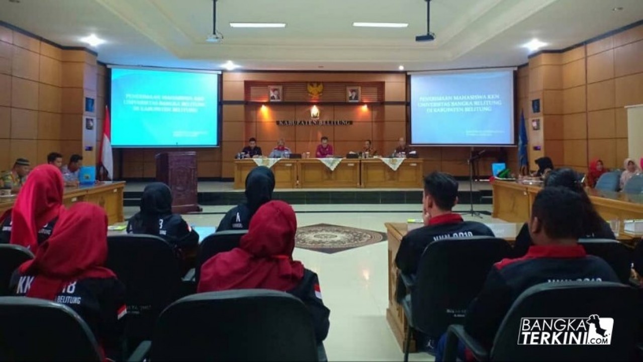 Pemerintah Kabupaten Belitung sambut langsung Mahasiswa/i Kuliah Kerja Nyata (KKN) dari Universitas Bangka Belitung (UBB) Desa Perawas, di Kantor Bupati Belitung, Kamis (12/07/2018).