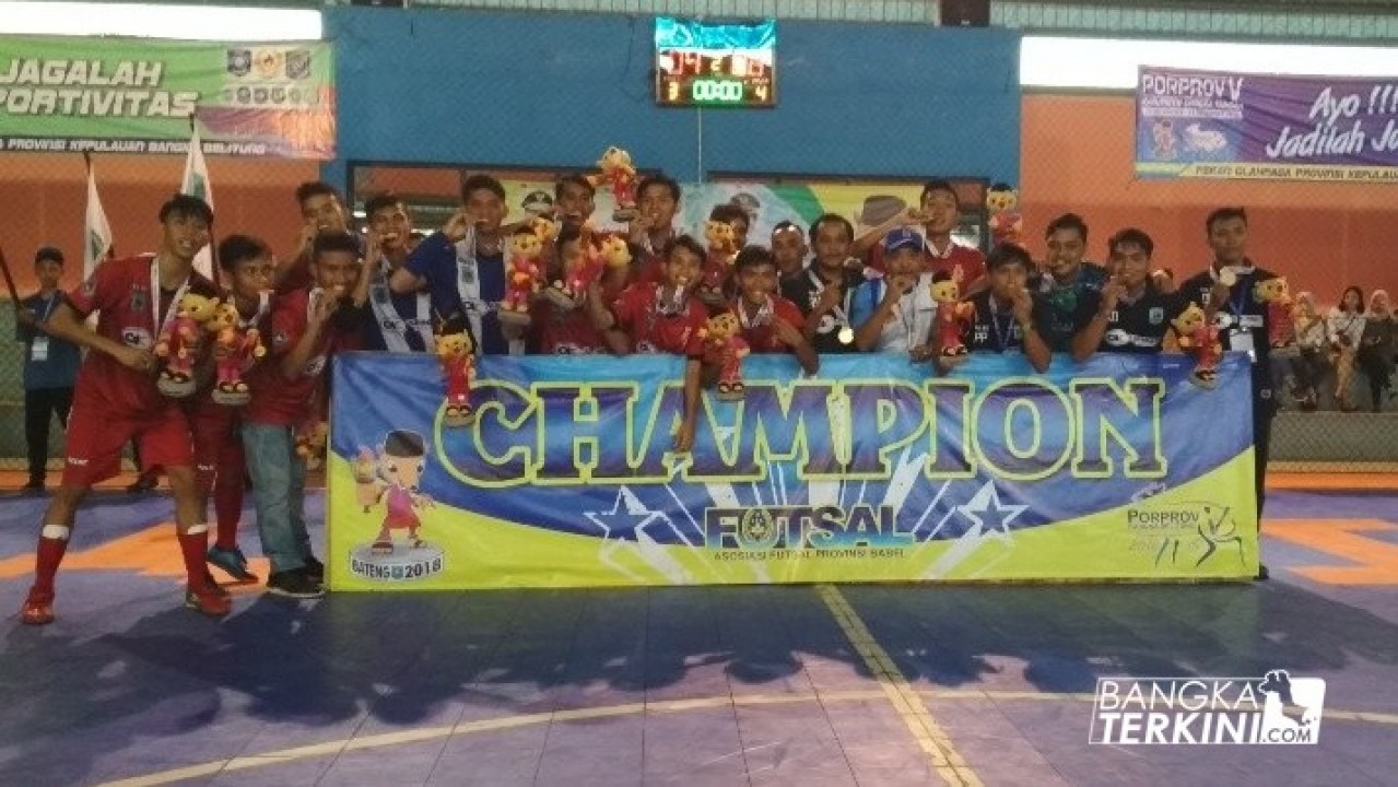 Tim Futsal Kabupaten Belitung, juara cabor Futsal Porprov Babel ke V.