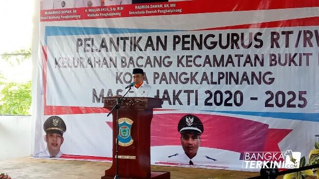 Pelantikan RT/RW Kelurahan Bacang, Kota Pangkalpinang Provinsi Bangka Belitung, Rabu (11/11/2020). 