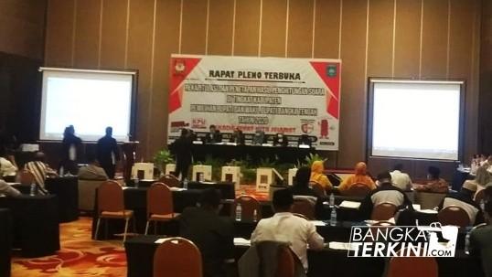 KPU kabupaten Bangka Tengah telah selesai melaksanakan Pleno rekapitulasi surat suara atas pemilihan calon bupati dan wakil bupati Bangka Tengah, Rabu (16/12/2020).