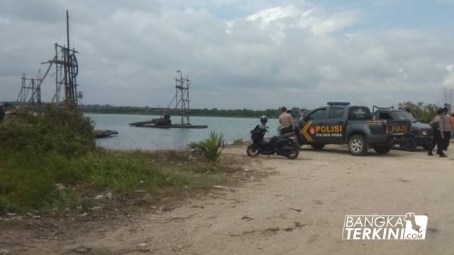 Polres Bangka Tengah melaksanakan penertiban terkait tambang ilegal di Kolong Marbuk dan sekitarnya, eks PT. Kobatin, Kamis, (18/02/2021).