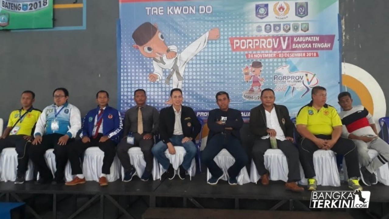 Pembukaan Pertandingan cabor taekwondo proprov Babel ke V 2018 Bangka Tengah, bertempat di gedung STKIP Muhammadiyah, Rabu (28/11/2018).