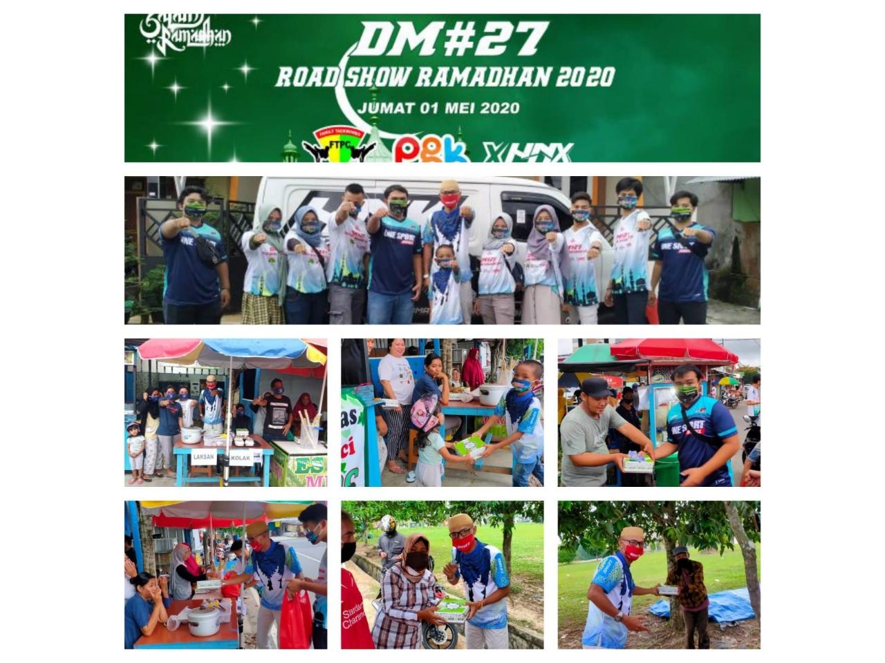'Road Show Ramadhan' DM#27, HNX Apparel, FTPC Bagi Nasi Kotak dan Masker, Jum'at (01/05/2020).