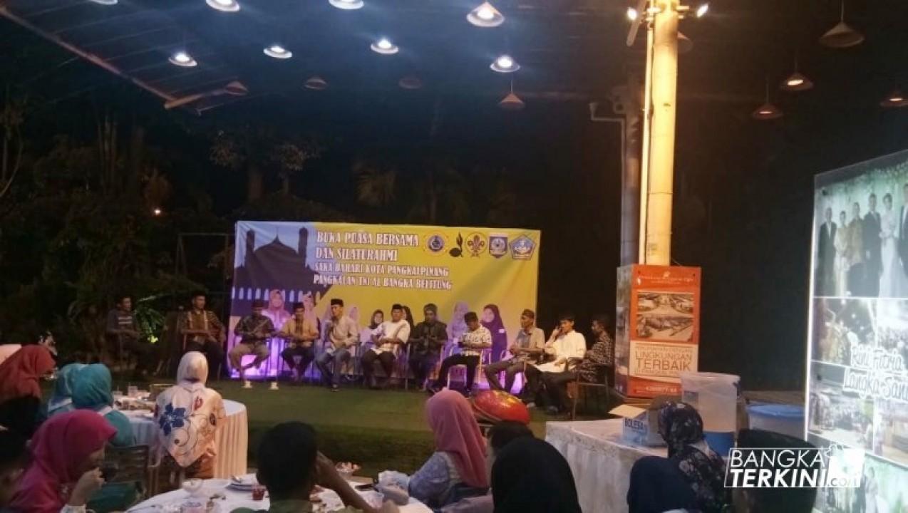 Satuan Karya Pramuka (Saka) Bahari Kota Pangkalpinang gelar buka puasa bersama, di Teras Nusantara Citraland Pangkalpinang, Sabtu (02/06/2018).