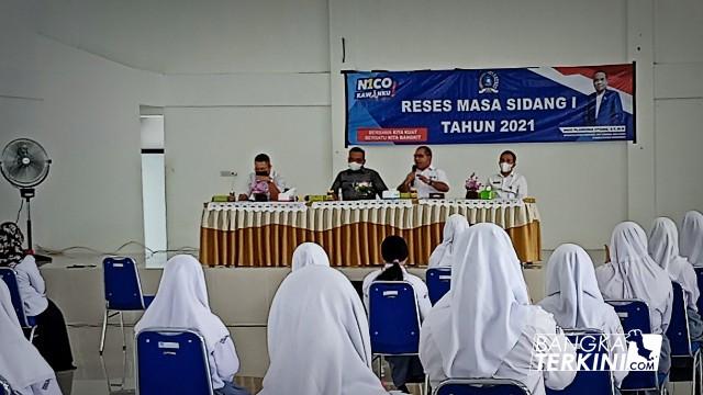 Anggota DPRD Bangka Belitung, Nico Plamonia Reses Masa Sidang 1 di SMA Negeri 2 Pangkalpinang.