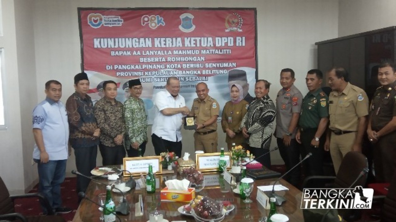 Kunjungan Kerja Ketua DPD RI ke Pemkot Pangkalpinang, Selasa (07/01/2021).