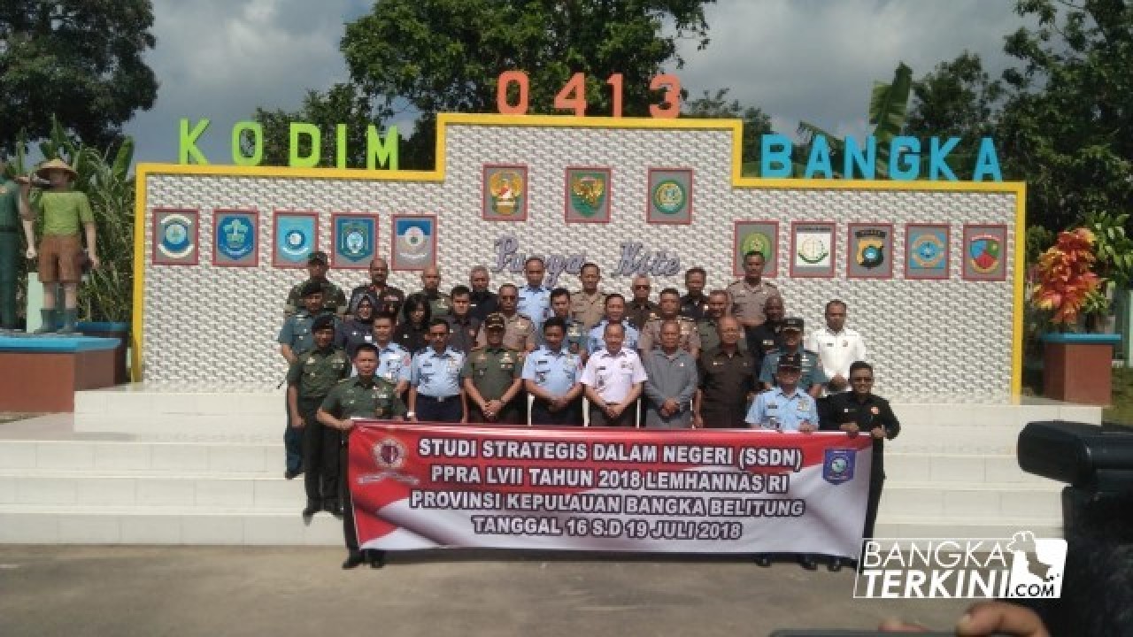 Peserta Studi Strategis Dalam Negeri (SSDN) PPRA LVII LEMHANNAS RI Tahun 2018 di Wilayah Kepulauan Bangka Belitung, di MAKODIM 0413/Bangka, Selasa (17/07/2018).