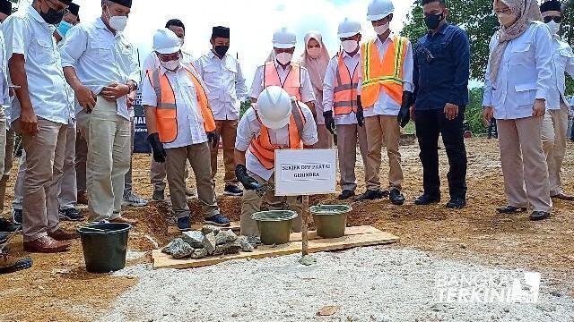 Peletakan Batu Pertama Pembangunan Kantor DPD Gerindra Bangka Belitung, Sabtu (28/08/2021).