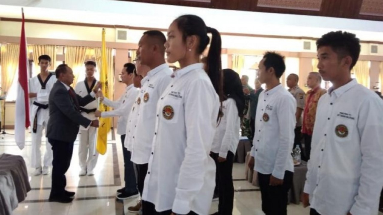 Wakil Ketum PBTI Kukuhkan Pengprov Taekwondo Indonesia Babel 2019-2023, di Gedung Mahligai Serumpun Sebalai, Sabtu (20/10/2019).